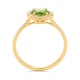 Anillo Rosetón de oro amarillo de 18 Kt con piedra de color y diamantes de 0,12 ct