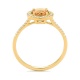 Anillo Rosetón de oro amarillo de 18 Kt con piedra de color y diamantes de 0,12 ct