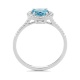 Anillo Rosetón de oro blanco de 18 Kt con topacio de 0,96 ct y diamantes de 0,12 ct