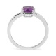 Anillo Rosetón de oro blanco de 18 Kt con piedra de color y diamantes de 0,05 ct