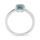 Anillo Rosetón de oro blanco de 18 Kt con piedra de color y diamantes de 0,05 ct
