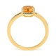 Anillo Rosetón de oro amarillo de 18 Kt con piedra de color y diamantes de 0,05 ct