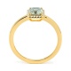 Anillo Rosetón de oro amarillo de 18 Kt con piedra de color y diamantes de 0,05 ct
