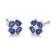 Pendientes de oro blanco de 18 Kt con piedra de color y diamantes de 0,06 ct