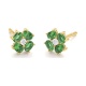 Pendientes de oro amarillo de 18 Kt con esmeralda de 0,51 ct y diamantes de 0,06 ct