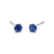 Pendientes Dormilonas de oro blanco de 18 Kt con piedra de color