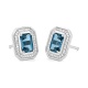 Pendientes de oro blanco de 18 Kt con piedra de color y diamantes
