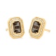 Pendientes de oro amarillo de 18 Kt con piedra de color y diamantes de 0,19 ct