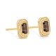 Pendientes de oro amarillo de 18 Kt con piedra de color y diamantes de 0,19 ct