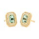 Pendientes de oro amarillo de 18 Kt con piedra de color y diamantes de 0,19 ct