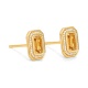 Pendientes de oro amarillo de 18 Kt con piedra de color y diamantes de 0,19 ct