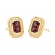 Pendientes de oro amarillo de 18 Kt con piedra de color y diamantes de 0,19 ct
