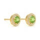 Pendientes Rosetón de oro amarillo de 18 Kt con piedra de color y diamantes de 0,13 ct