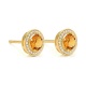 Pendientes Rosetón de oro amarillo de 18 Kt con piedra de color y diamantes de 0,13 ct