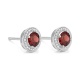 Pendientes Rosetón de oro blanco de 18 Kt con piedra de color y diamantes de 0,13 ct