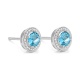 Pendientes Rosetón de oro blanco de 18 Kt con topacio de 1,10 ct y diamantes de 0,13 ct