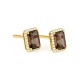 Pendientes Rosetón de oro amarillo de 18 Kt con piedra de color y diamantes