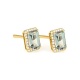 Pendientes Rosetón de oro amarillo de 18 Kt con piedra de color y diamantes