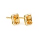 Pendientes Rosetón de oro amarillo de 18 Kt con piedra de color y diamantes