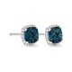 Pendientes Rosetón de oro blanco de 18 Kt con piedra de color y diamantes de 0,11 ct