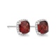 Pendientes Rosetón de oro blanco de 18 Kt con piedra de color y diamantes de 0,11 ct
