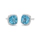 Pendientes Rosetón de oro blanco de 18 Kt con topacio de 2,80 ct y diamantes de 0,11 ct