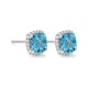 Pendientes Rosetón de oro blanco de 18 Kt con topacio de 2,80 ct y diamantes de 0,11 ct