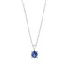 Colgante Solitario de oro blanco de 18 Kt con piedra de color