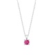 Colgante Solitario de oro blanco de 18 Kt con piedra de color