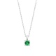 Colgante Solitario de oro blanco de 18 Kt con piedra de color