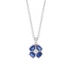 Colgante de oro blanco de 18 Kt con zafiro azul de 0,37 ct y diamantes de 0,04 ct
