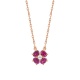Colgante de oro rosa de 18 Kt con rubí de 0,42 ct y diamante de 0,03 ct