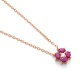 Colgante de oro rosa de 18 Kt con rubí de 0,42 ct y diamante de 0,03 ct