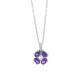 Colgante de oro blanco de 18 Kt con amatista de 0,20 ct y diamante de 0,03 ct