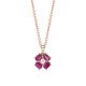 Colgante de oro rosa de 18 Kt con rubí de 0,42 ct y diamantes de 0,04 ct