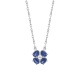 Colgante de oro blanco de 18 Kt con zafiro azul de 0,35 ct y diamante de 0,03 ct