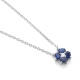 Colgante de oro blanco de 18 Kt con zafiro azul de 0,35 ct y diamante de 0,03 ct