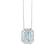 Colgante de oro blanco de 18 Kt con piedra de color y diamantes de 0,10 ct