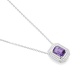 Colgante de oro blanco de 18 Kt con piedra de color y diamantes de 0,10 ct
