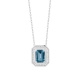Colgante de oro blanco de 18 Kt con piedra de color y diamantes de 0,10 ct