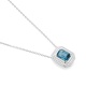 Colgante de oro blanco de 18 Kt con piedra de color y diamantes de 0,10 ct