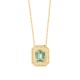Colgante de oro amarillo de 18 Kt con piedra de color y diamantes de 0,10 ct