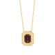 Colgante de oro amarillo de 18 Kt con piedra de color y diamantes de 0,10 ct