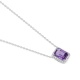 Colgante Rosetón de oro blanco de 18 Kt con piedra de color y diamantes de 0,05 ct