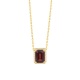 Colgante Rosetón de oro amarillo de 18 Kt con piedra de color y diamantes de 0,05 ct