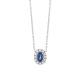 Colgante Rosetón de oro blanco de 18 Kt con piedra de color y diamantes de 0,03 ct