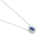 Colgante Rosetón de oro blanco de 18 Kt con piedra de color y diamantes de 0,03 ct