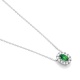 Colgante Rosetón de oro blanco de 18 Kt con piedra de color y diamantes de 0,03 ct