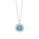 Colgante Rosetón de oro blanco de 18 Kt con topacio de 1,00 ct y diamantes de 0,07 ct