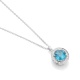 Colgante Rosetón de oro blanco de 18 Kt con topacio de 1,00 ct y diamantes de 0,07 ct